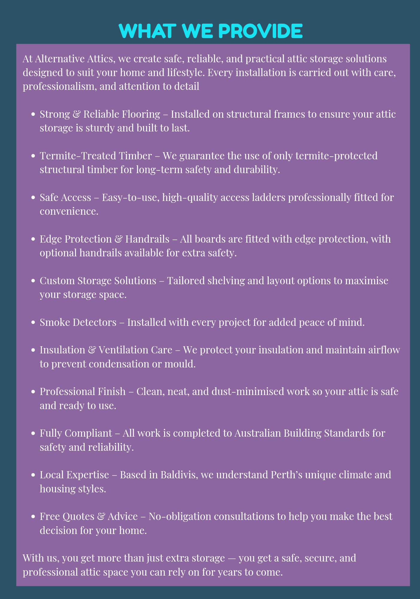 What we provide What we provide